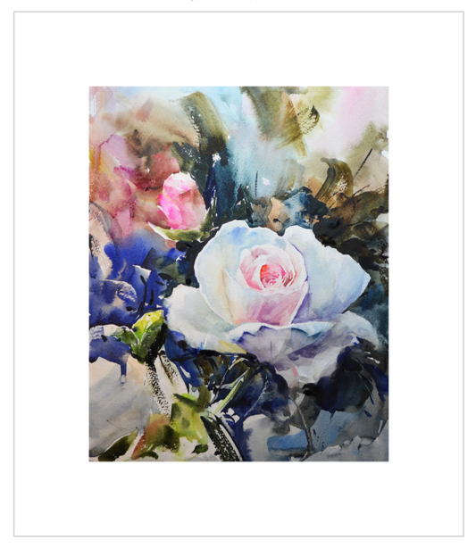 EQLE-R] Limited Edition Canvas Print - EUN JUNG - Pink Rose Flower Garden Painting