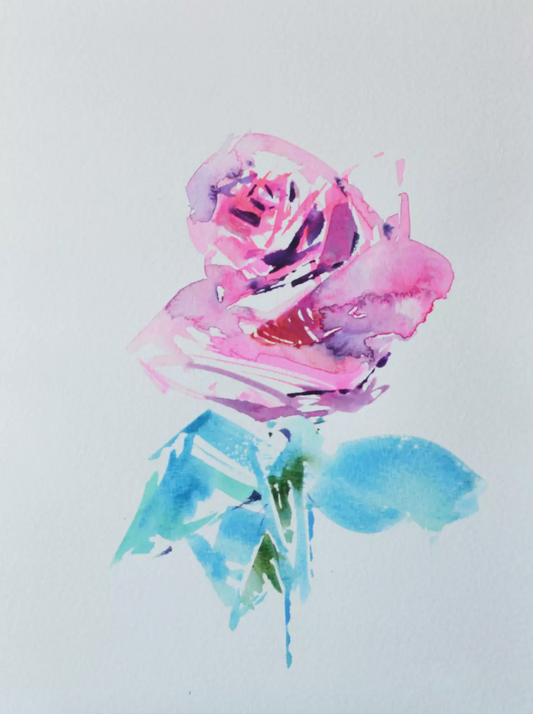 EQOP-R] EUN - Original Painting - Abstract Watercolor Flower Painting