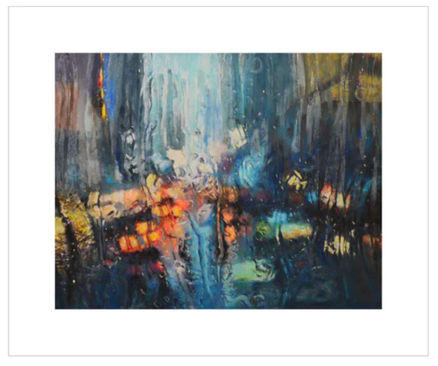 EQLE-C] Limited Edition Canvas Print - JAY JACK JUNG (1955) - Abstract Expressionism Cityscape Painting - Flow of Memories