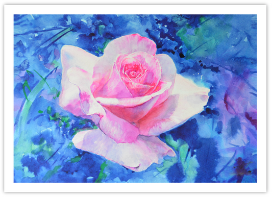 EQLE-R] Limited Edition Paper Print - JAY JACK JUNG (1955) - Realism Pink Rose Flower Painting