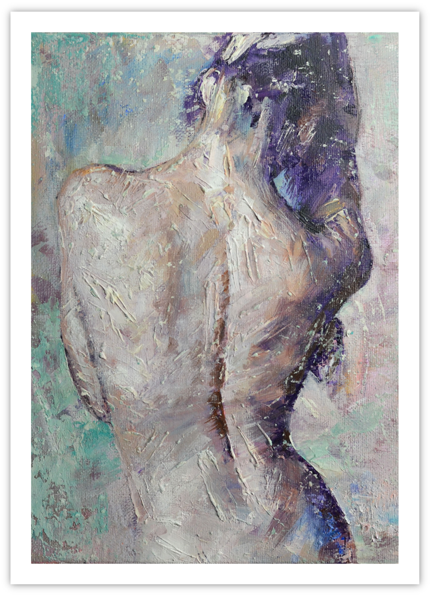 EQLE-N] Limited Edition Paper Print - JAY JACK JUNG (1955) - Woman Nude Model Back View Figure Painting