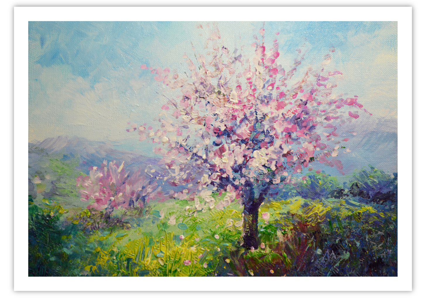 EQLE-L] Limited Edition Paper Print - RUKIE JACKSON - Landscape Cherry Blossom Tree Painting