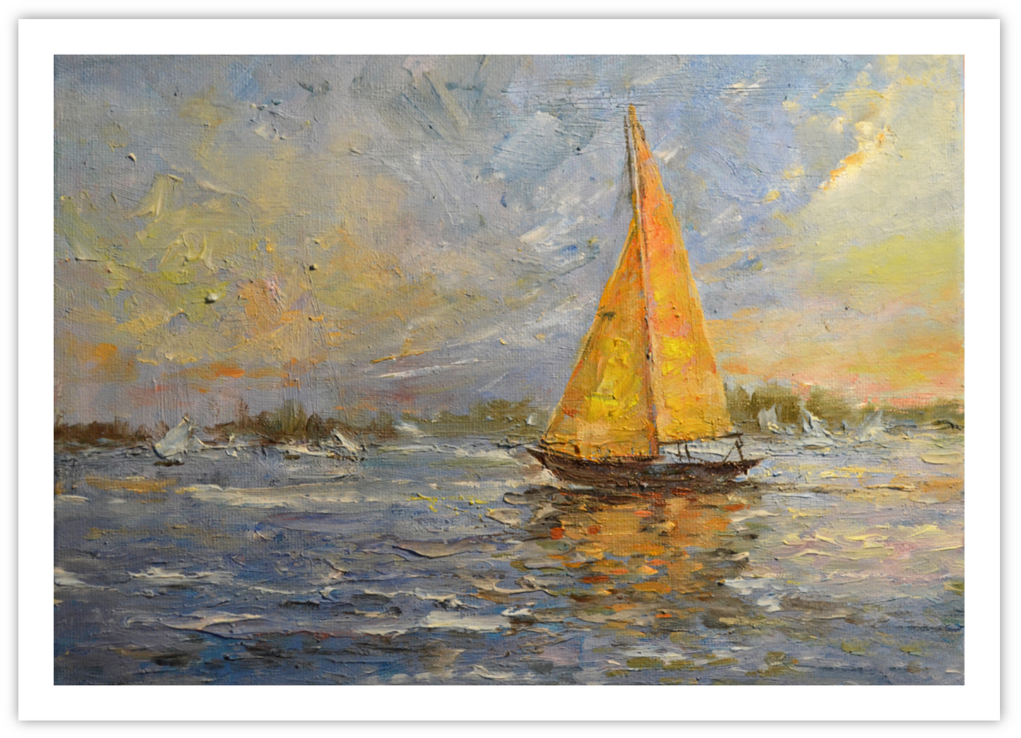 EQLE-S] Limited Edition Paper Print - M.HEE - Seascape Sailboat Painting