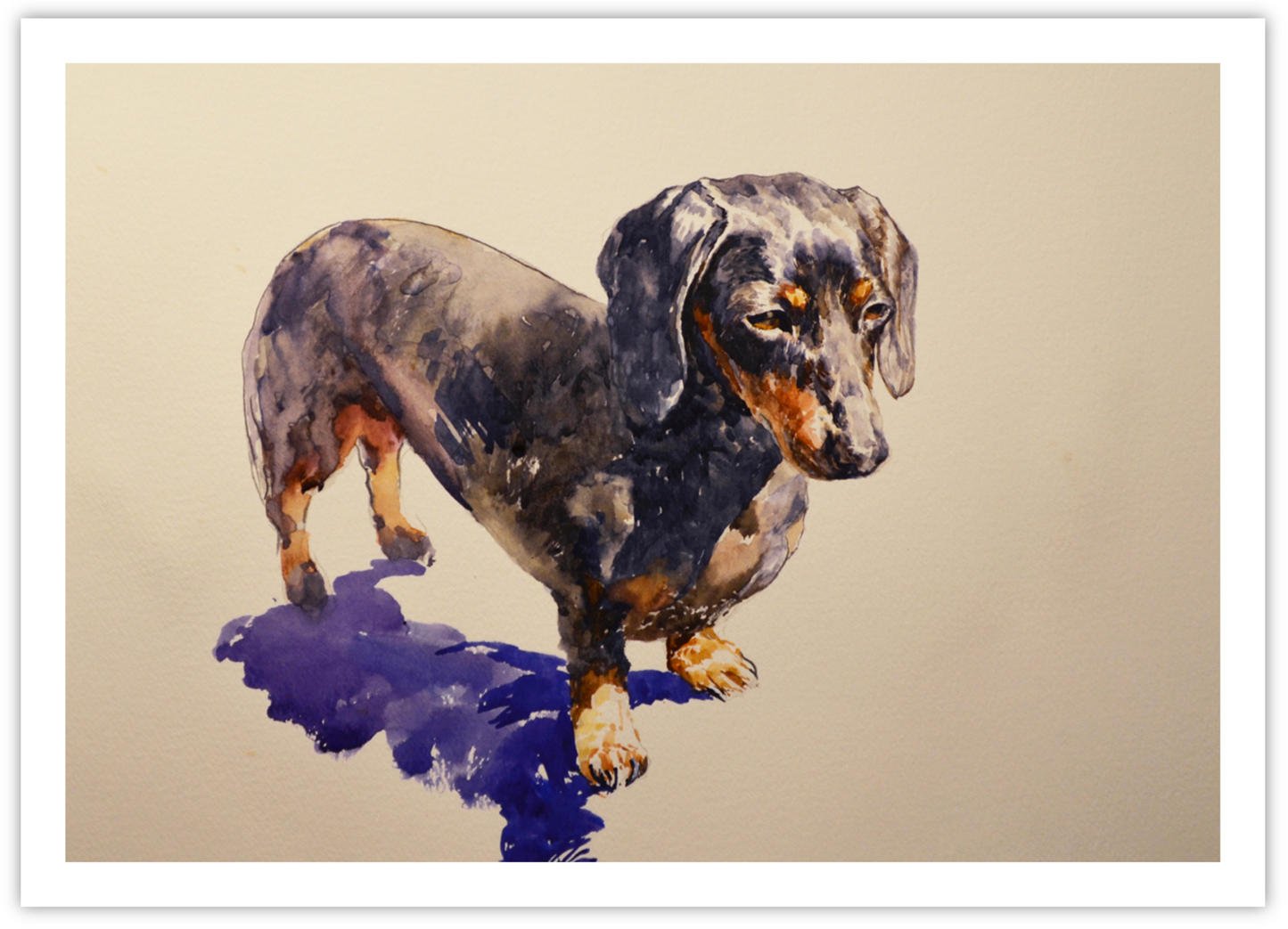 EQLE-P] Limited Edition Paper Print - EUN JUNG - Dachshund Dog Painting