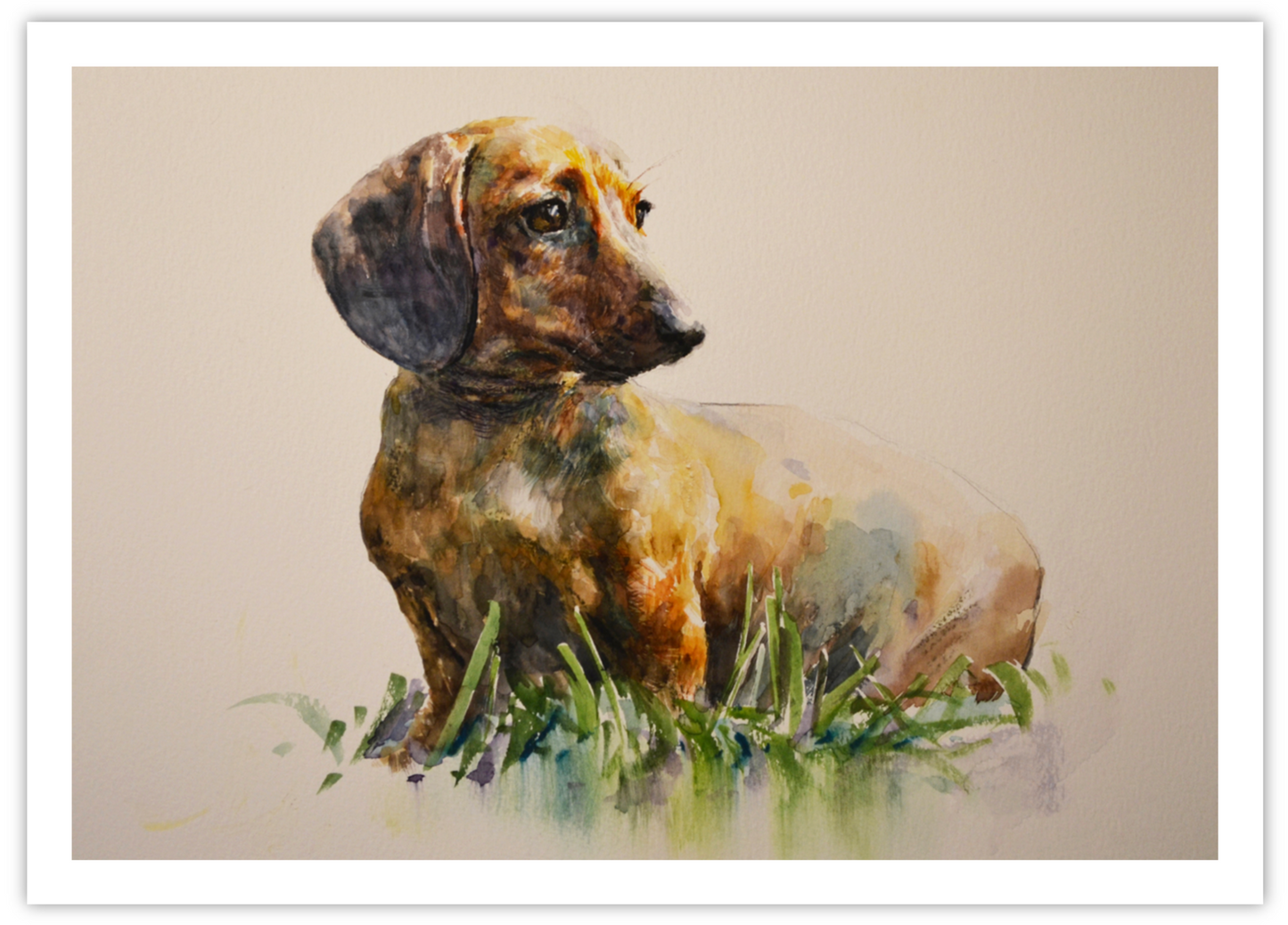 EQLE-P] Limited Edition Paper Print - EUN JUNG - Dachshund Dog Painting