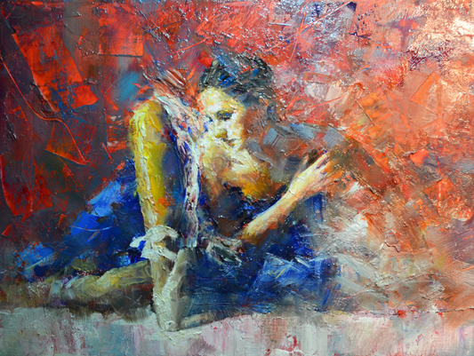 EQOP-B] JHAK - Original Painting - Expressionism Ballerina Figure Painting