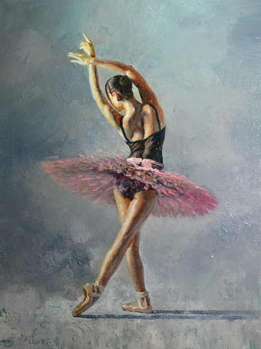 EQOP-B] JHAK - Original Painting - Realism Ballerina Figure Painting