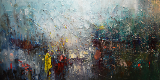 EQOP-A] JAY JACK JUNG - Original Painting - Abstract Expressionism Cityscape Painting