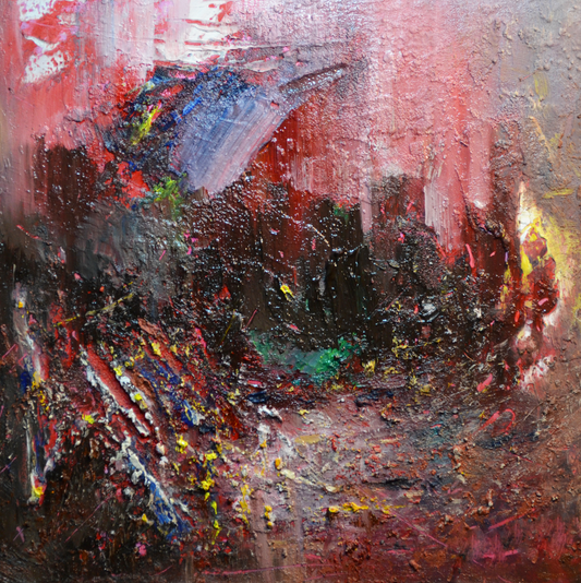 EQOP-A] JAY JACK JUNG - Original Painting - Abstract Cityscape Painting