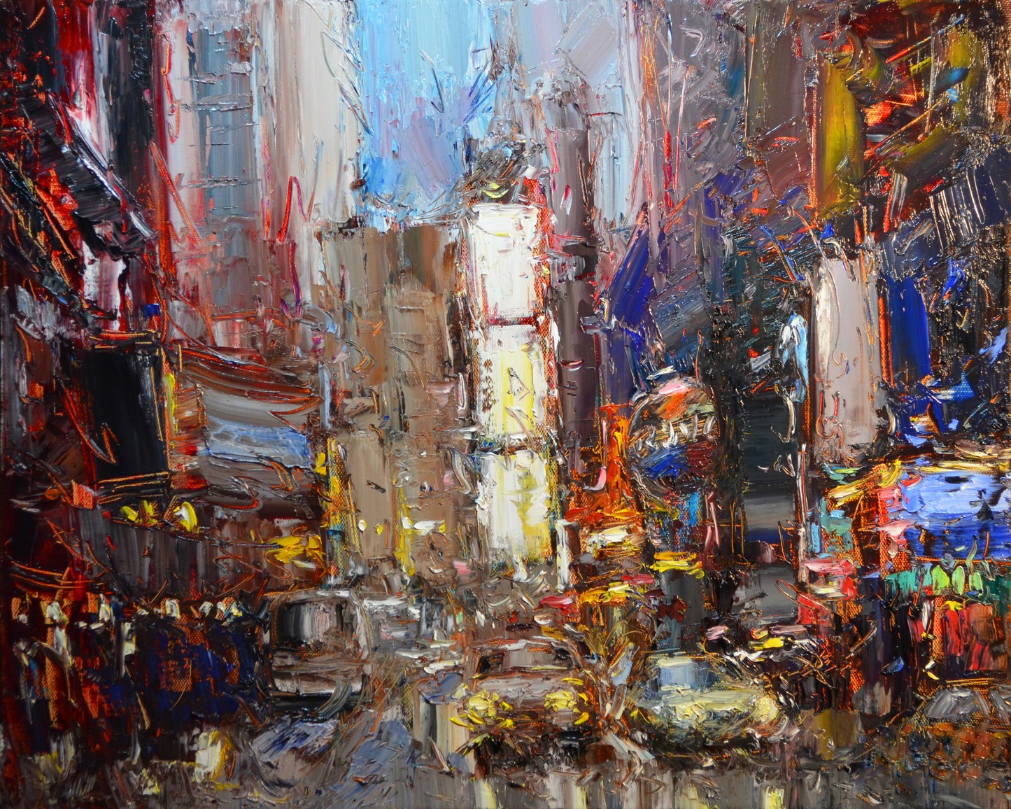 EQOP-C] JAY JACK JUNG (1955) - Original Painting - Abstract Expressionism New York City Cityscape Painting