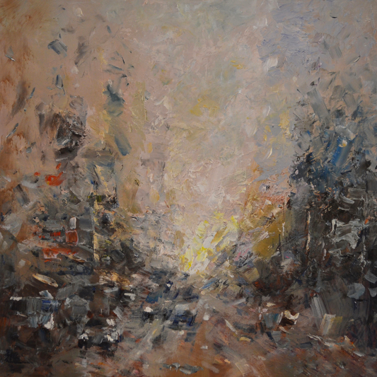 EQOP-A] JAY JACK JUNG - Original Painting - Abstract Cityscape Painting