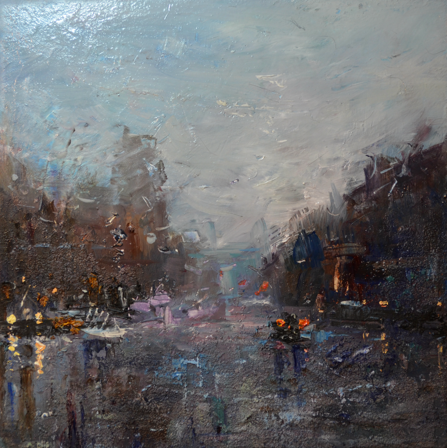 EQOP-C] JAY JACK JUNG (1955) - Original Painting - Impressionism Cityscape Painting