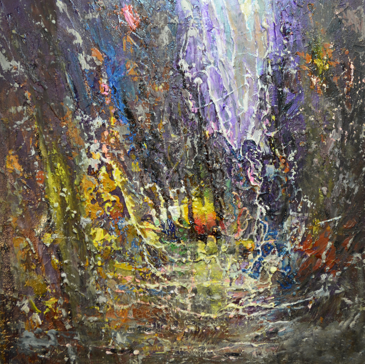 EQOP-A] JAY JACK JUNG (1955) - Original Painting - Abstract Expressionism Cityscape Painting