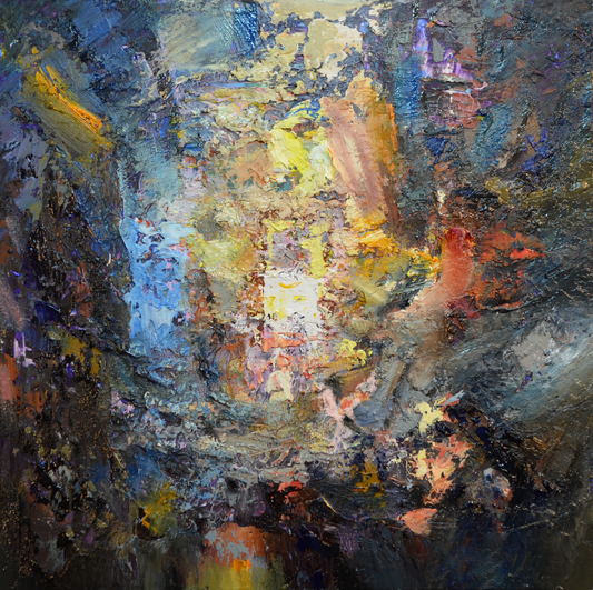 EQOP-A] JAY JACK JUNG (1955) - Original Painting - Abstract Expressionism Cityscape Painting