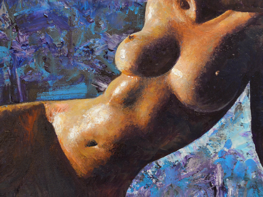 EQOP-N] JAE - Original Painting - Hyperrealism Nude Model Figure Acrylic Painting