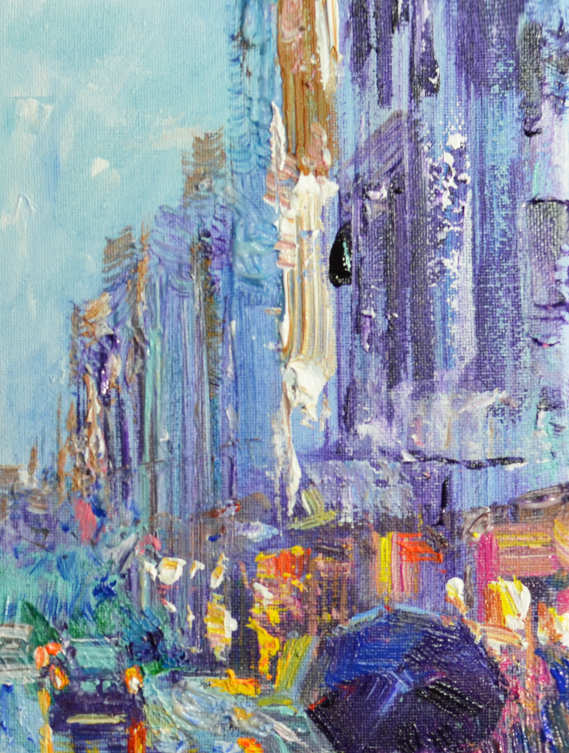 EQOP-C] JAY JACK JUNG (1955) - Original Painting - Cityscape Downtown New York City