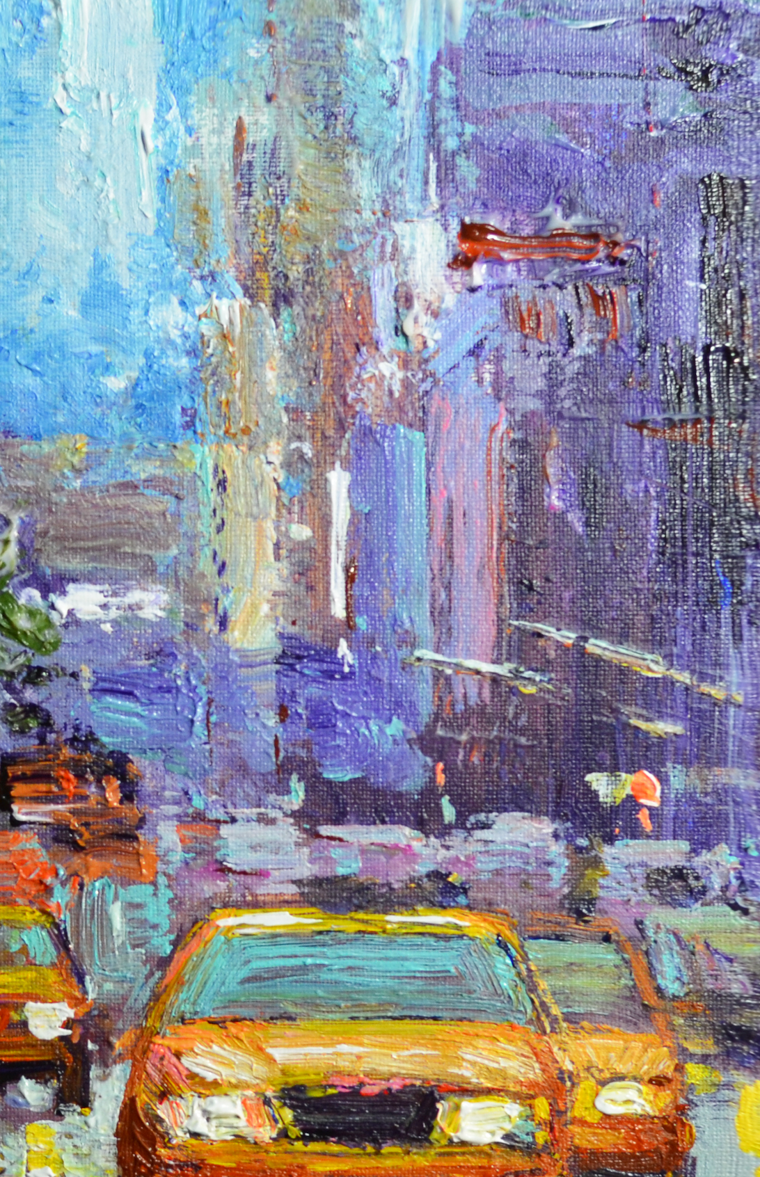 EQOP-C] JAY JACK JUNG (1955) - Original Painting - Cityscape Downtown New York City