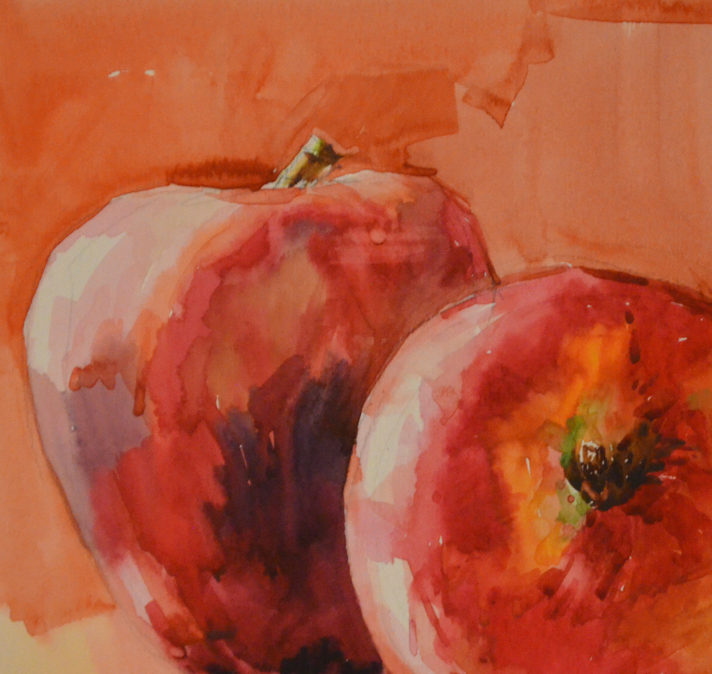 EQOP-T] JAY JACK JUNG (1955) - Original Painting - Still Life Fresh Fruit Apples