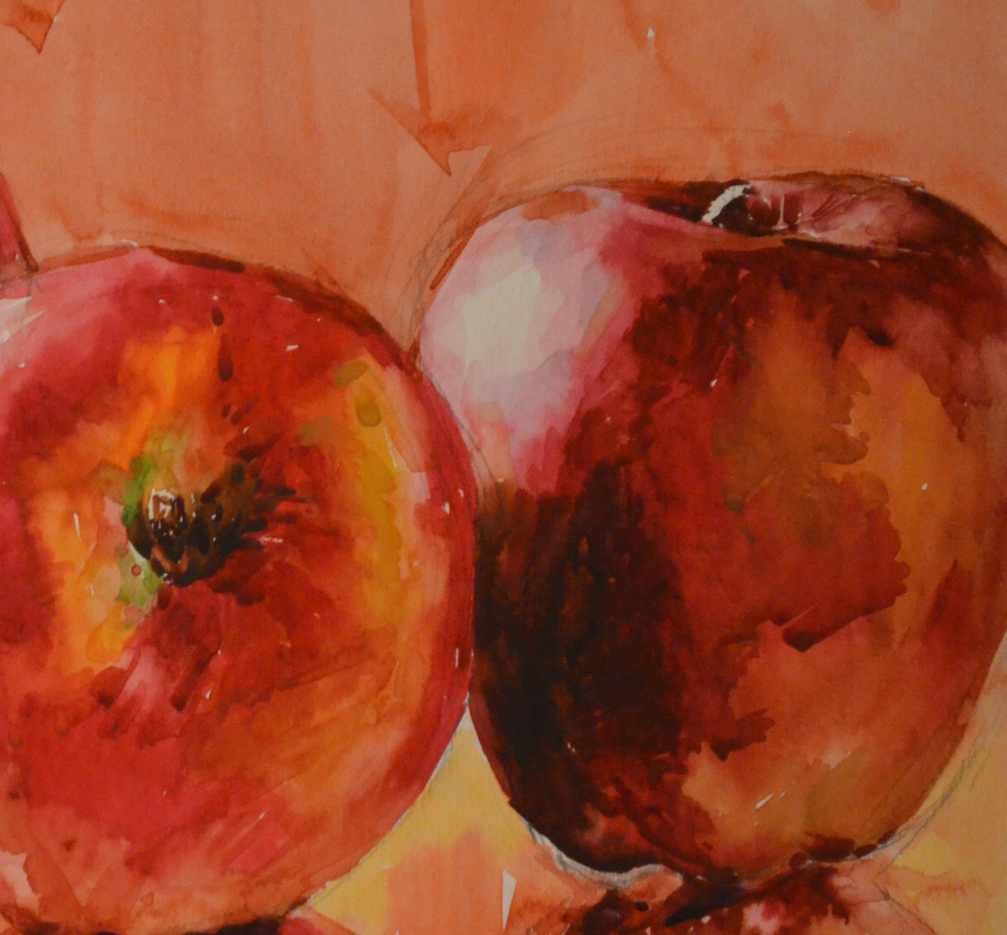 EQOP-T] JAY JACK JUNG (1955) - Original Painting - Still Life Fresh Fruit Apples