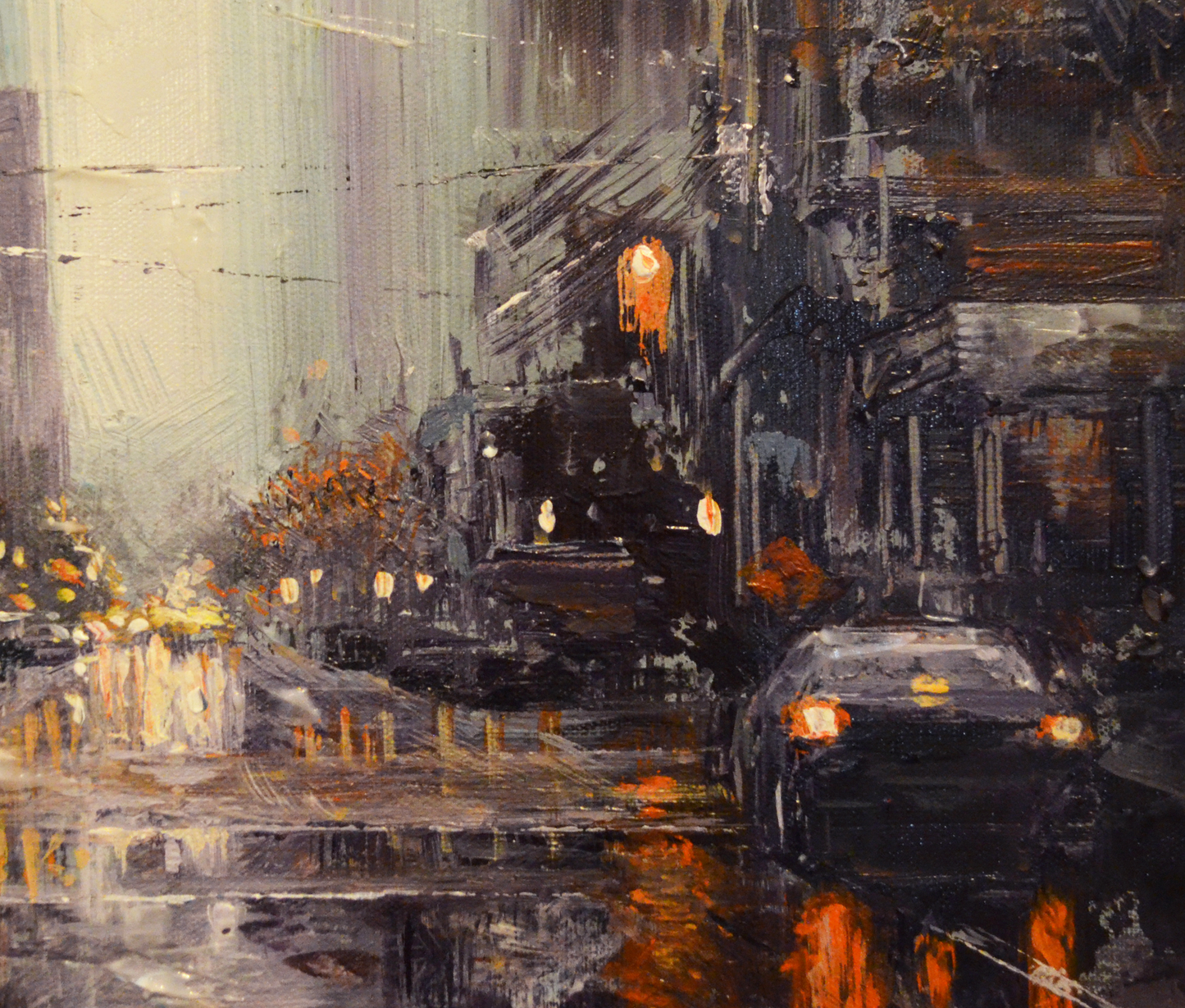 EQOP-C] JAY JACK JUNG (1955) - Original Painting - Cityscape Downtown New York City