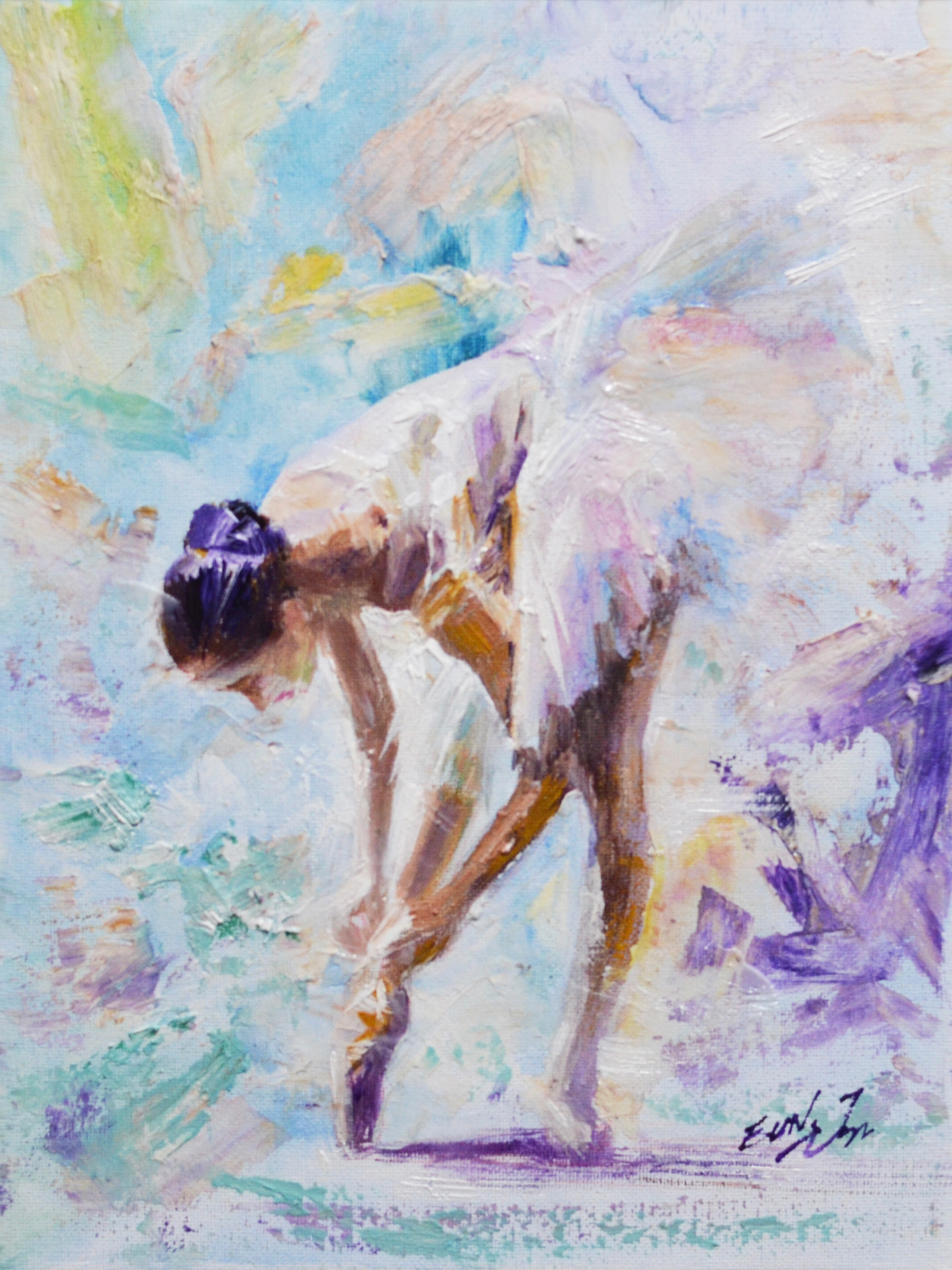 EQOP-B] EUN - Original Painting - Expressionism Ballerina Figure Acrylic Painting