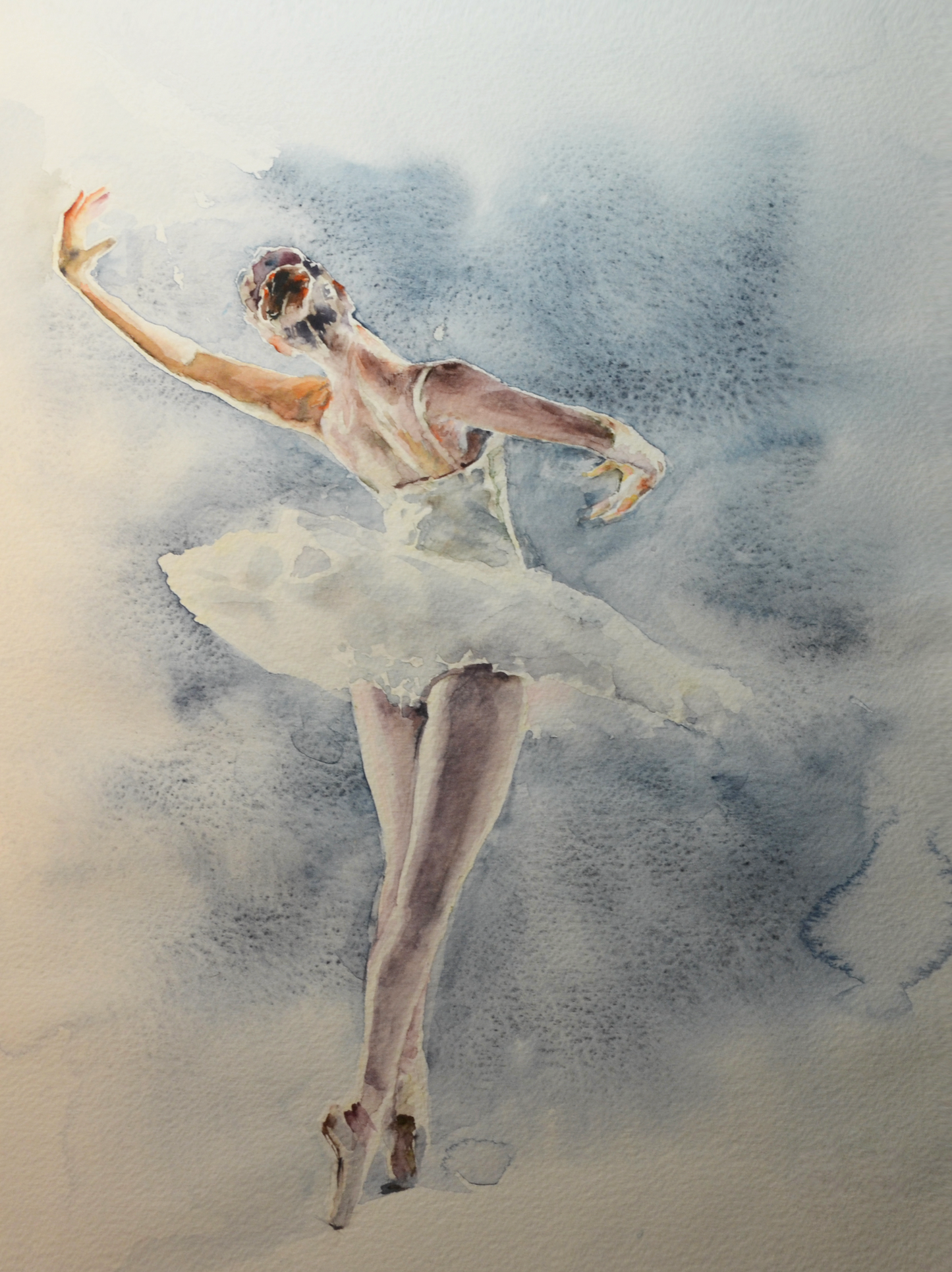 EQOP-B] EUN - Original Painting - Expressionism Ballerina Figure Watercolor Painting