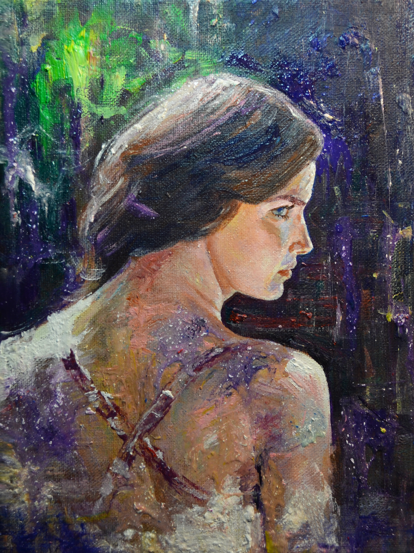 EQOP-F] EUN - Original Painting - Expressionism Model Portrait Acrylic Painting