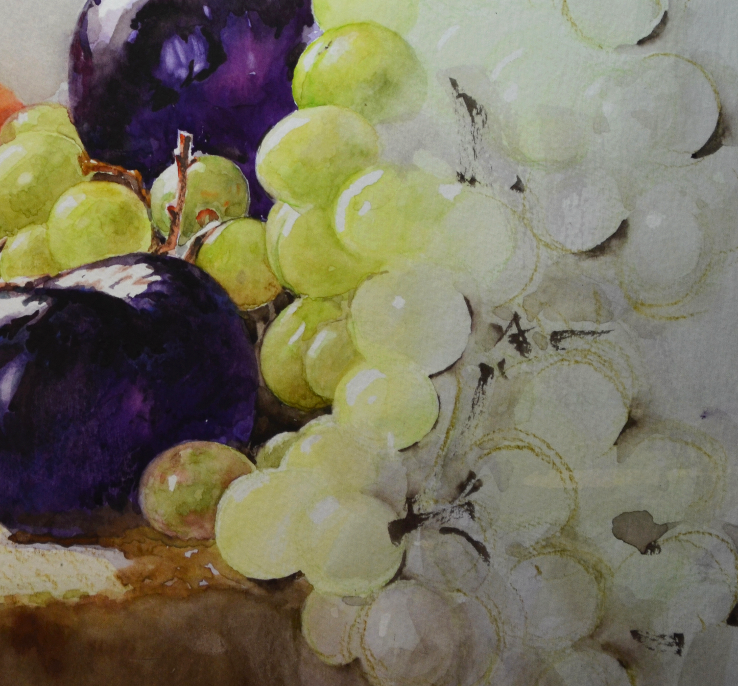 EQOP-T] JAY JACK JUNG (1955) - Original Painting - Still Life Fresh Fruits Watercolor Painting