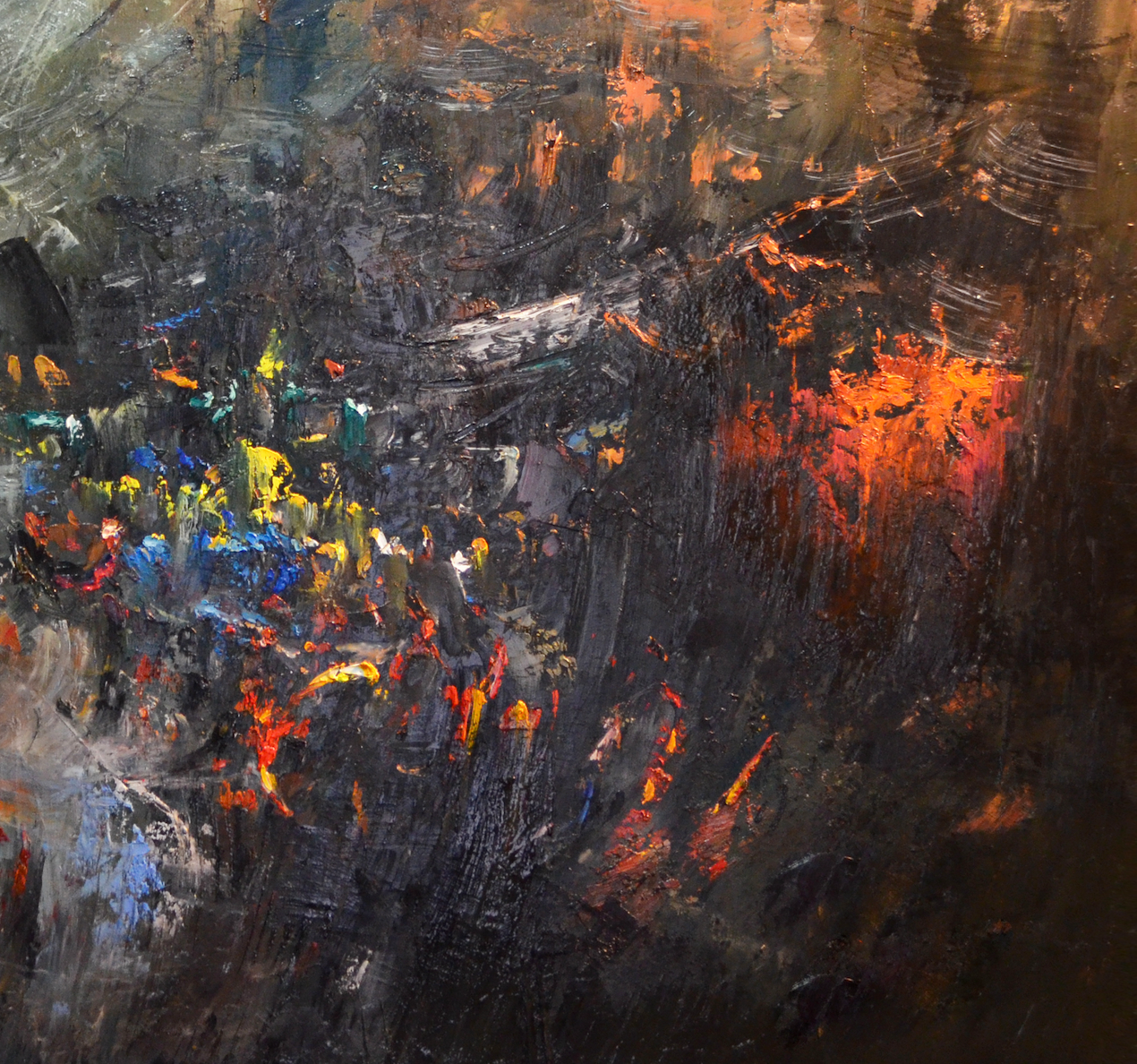 EOPC] JAY JACK JUNG (B. 1955) Original Artwork - Abstract Expressionism Cityscape Painting