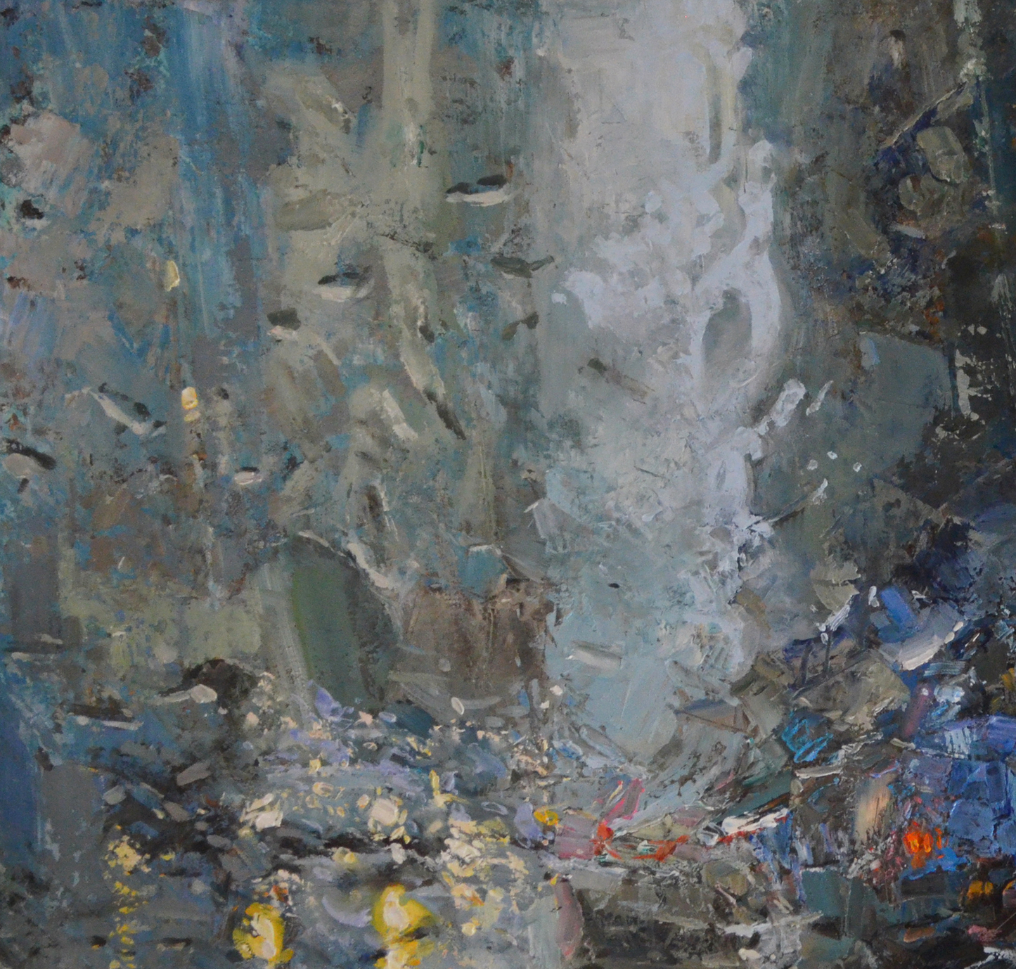 EOPC] JAY JACK JUNG (B. 1955) Original Artwork - Abstract Expressionism Cityscape Painting