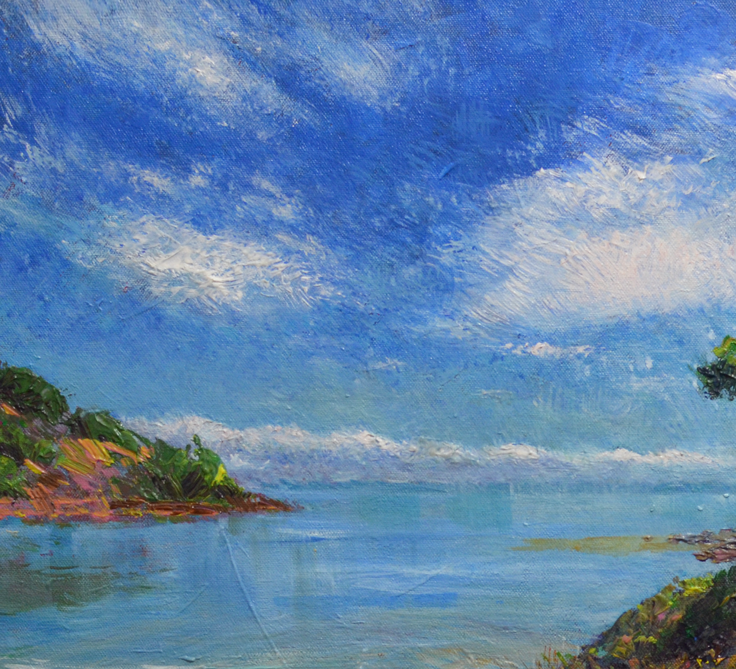 EOPS] JAY JACK JUNG (B. 1955) Original Artwork - Impressionism Seaside View Seascape Painting