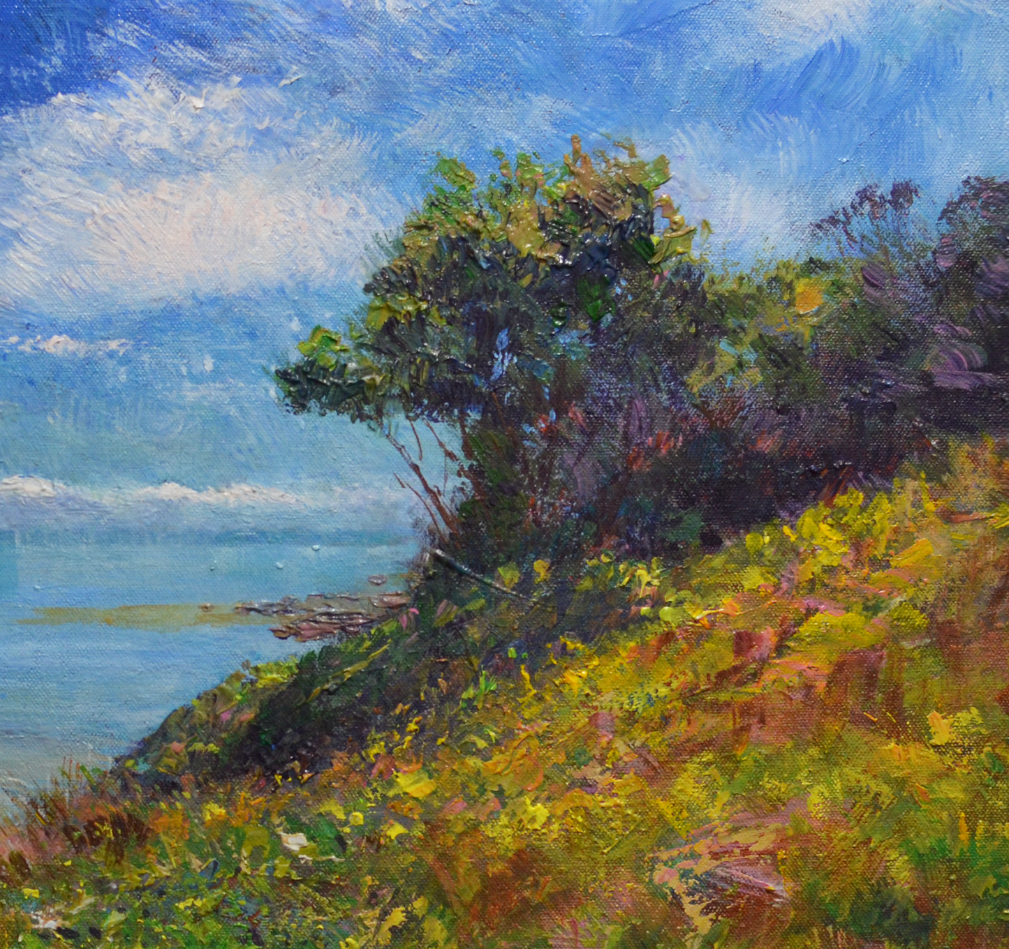 EOPS] JAY JACK JUNG (B. 1955) Original Artwork - Impressionism Seaside View Seascape Painting