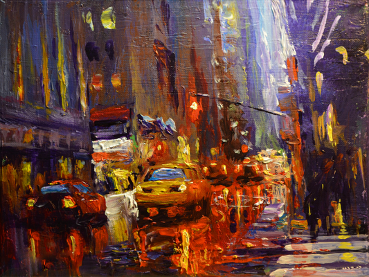 EOPC] JAY JACK JUNG (B. 1955) Original Artwork - Expressionism New York Cityscape Painting