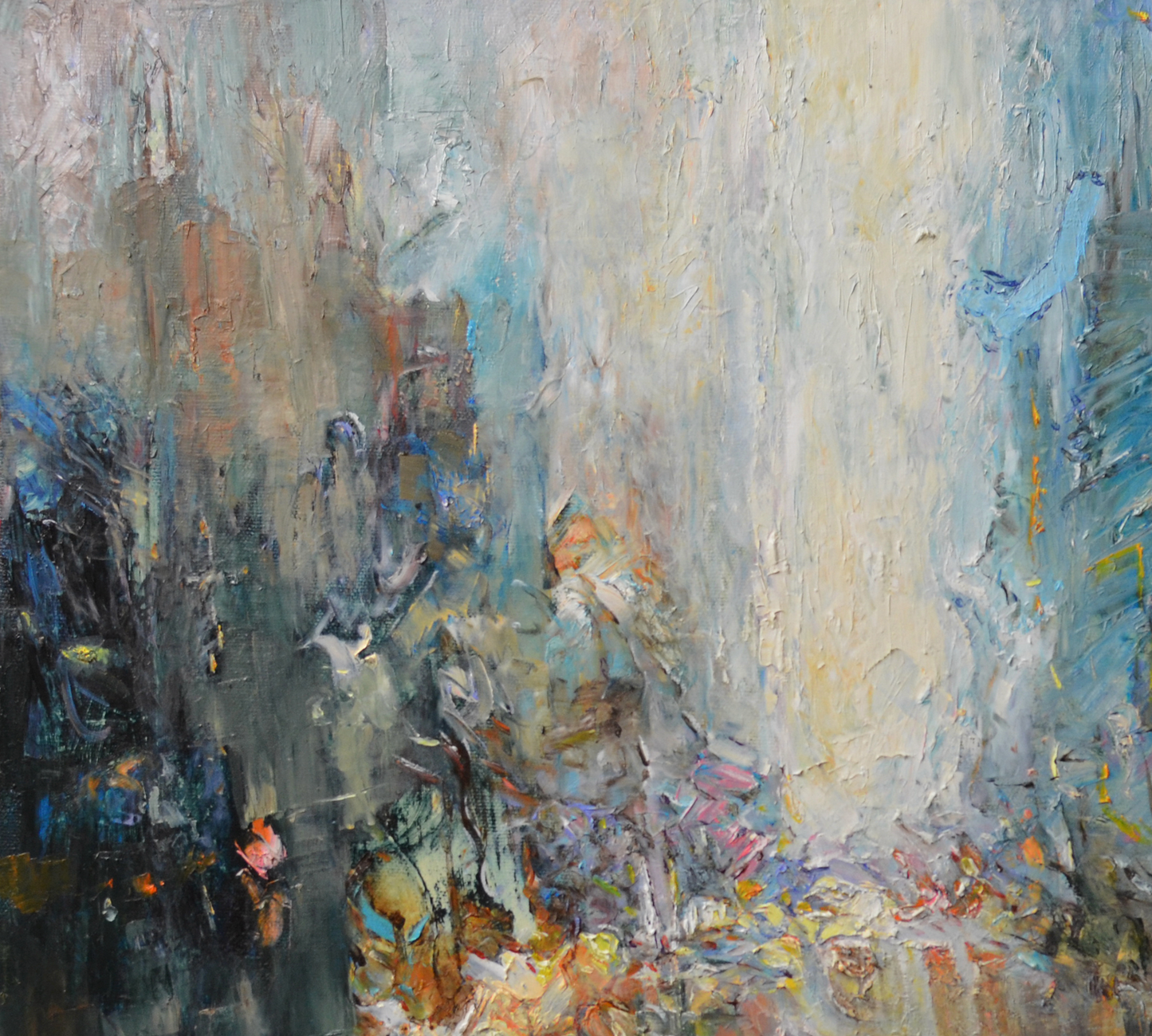 EOPC] JAY JACK JUNG (B. 1955) Original Artwork - Abstract Expressionism Cityscape Painting