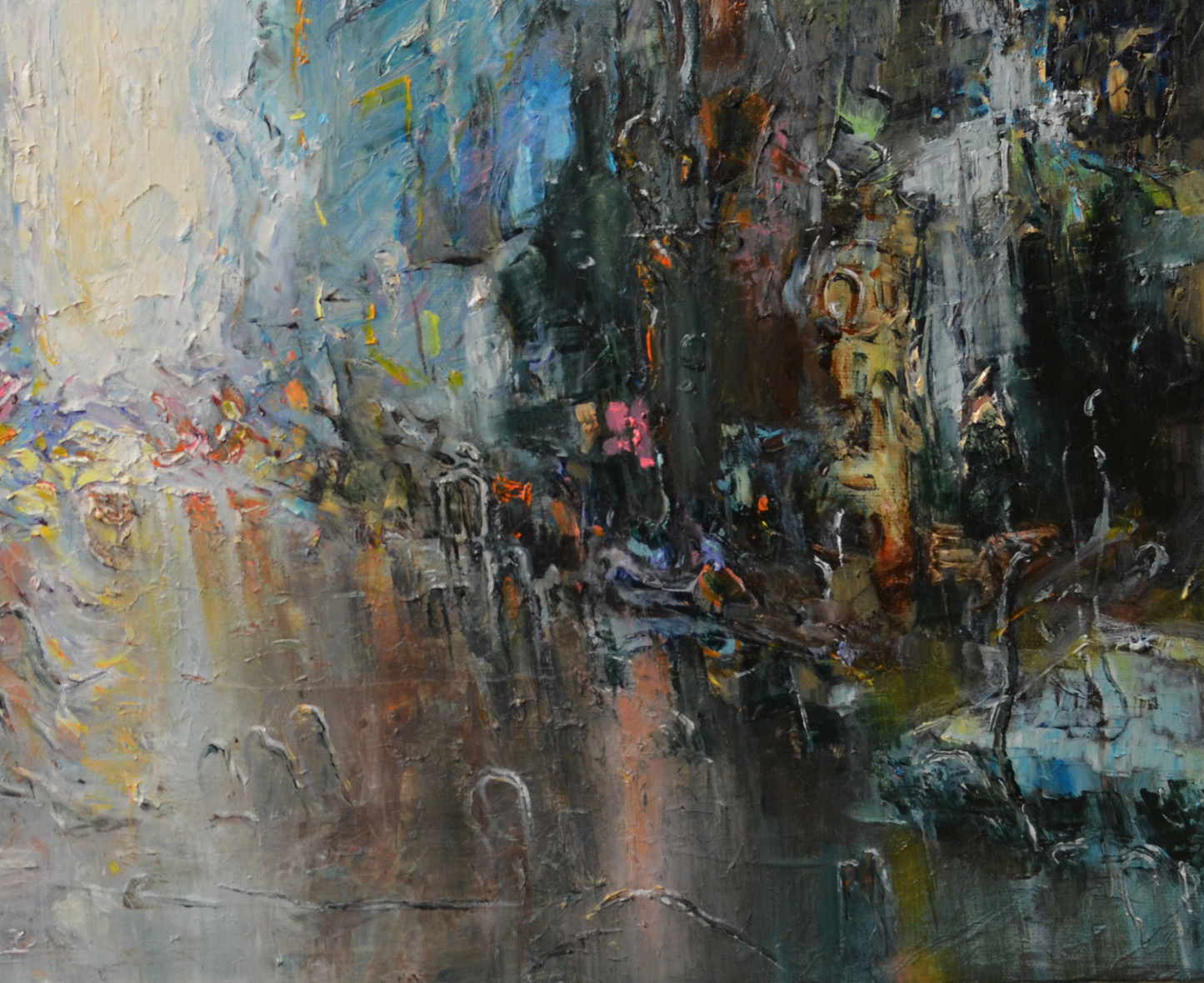 EOPC] JAY JACK JUNG (B. 1955) Original Artwork - Abstract Expressionism Cityscape Painting