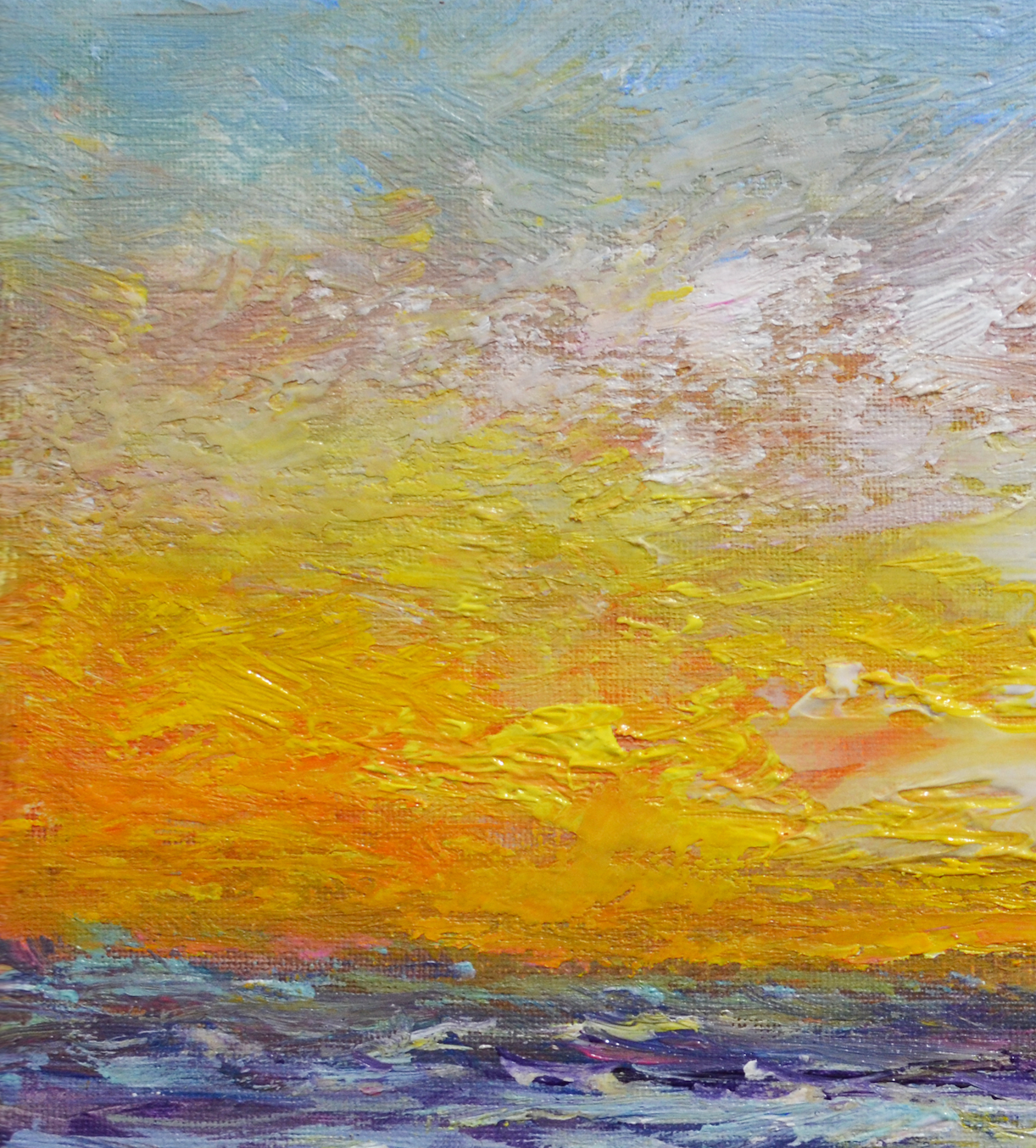 EOPS] JAY JACK JUNG (B. 1955) Original Artwork - Impressionism Sunset Seascape Painting