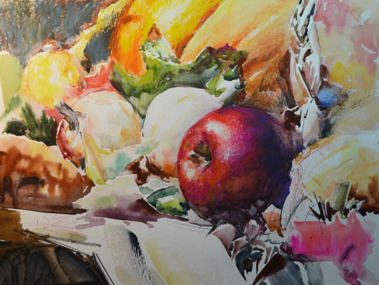 EOPT] JAY JACK JUNG (B. 1955) Original Artwork - Fresh Fruits Still Life Painting