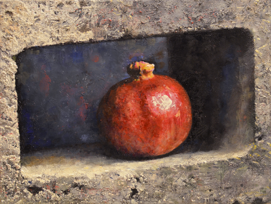 EOPT] JAY JACK JUNG (B. 1955) Original Artwork - Realism Fresh Fruits Pomegranate Still Life Painting