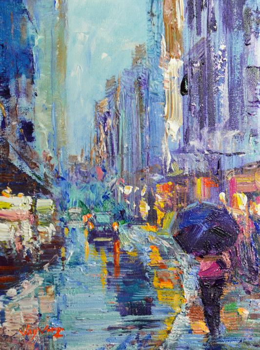 EOPC] JAY JACK JUNG (B. 1955) Original Artwork - Impressionism New York Cityscape Painting