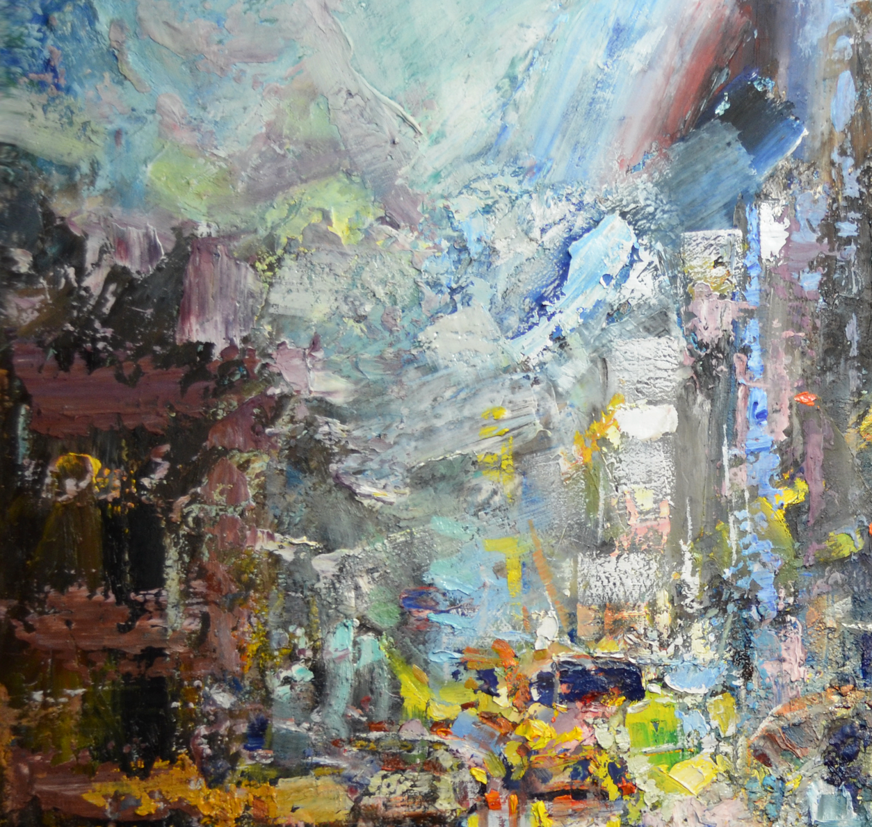 EOPC] JAY JACK JUNG (B. 1955) Original Artwork - Abstract Expressionism Cityscape Painting