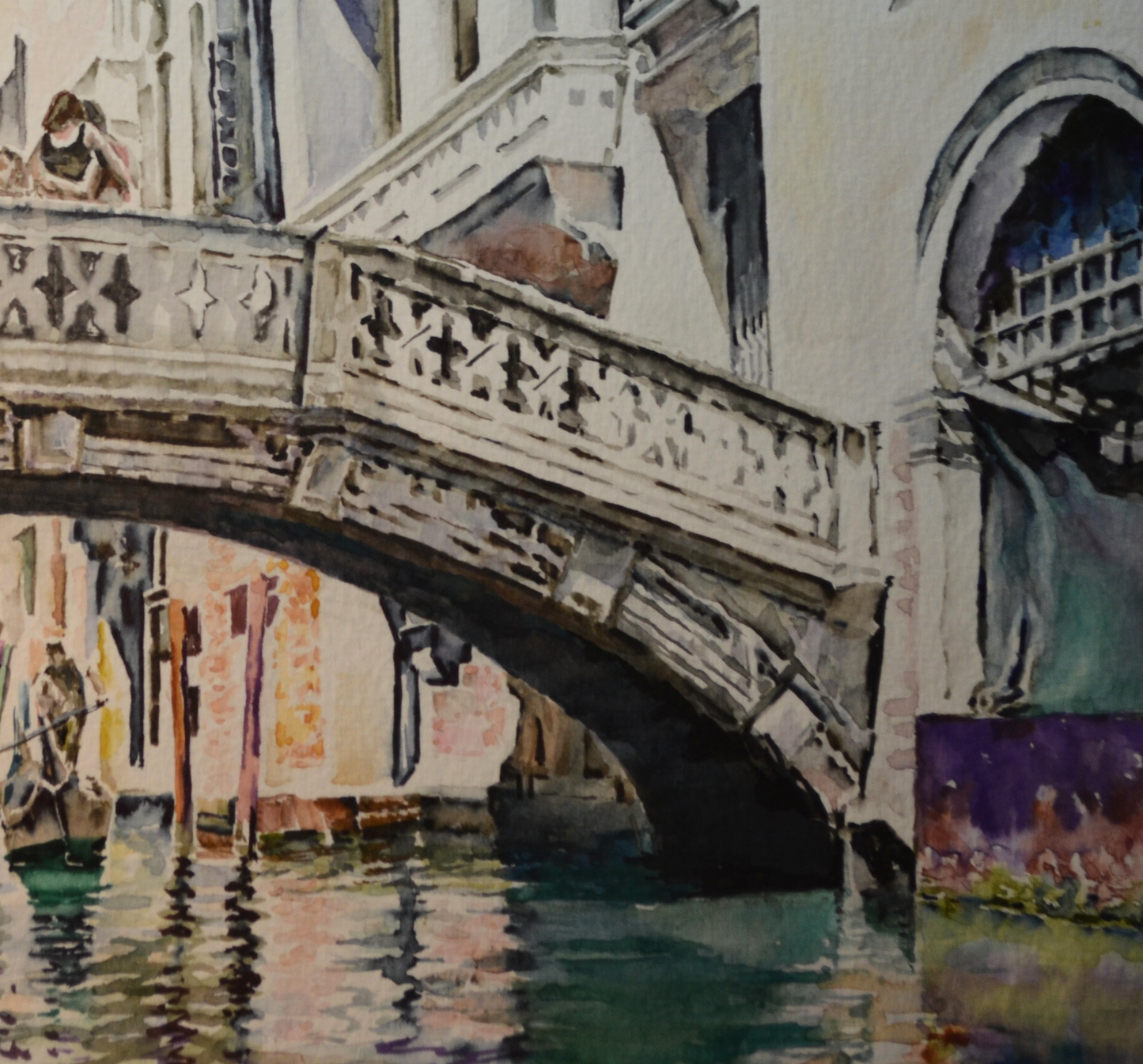 EOPL] JAY JACK JUNG (B. 1955) Original Artwork - Realism Venice Italy Landscape Watercolor Painting