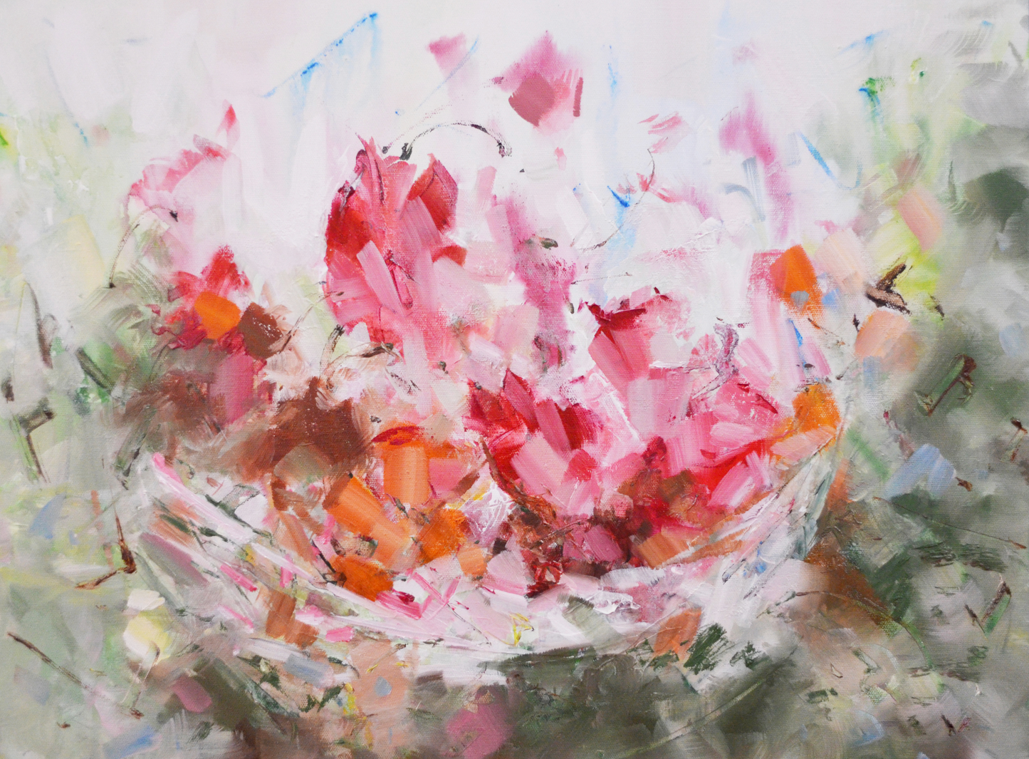 EOPR] JAY JACK JUNG (B. 1955) Original Artwork - Abstract Expressionism Spring Flowers Painting