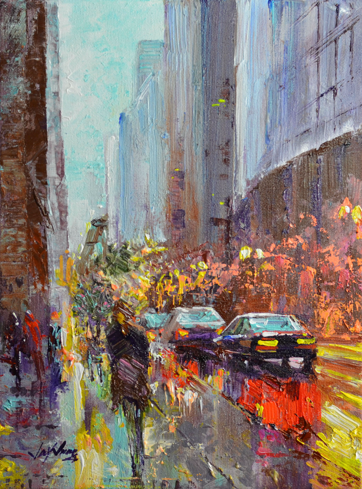 EOPC] JAY JACK JUNG (B. 1955) Original Artwork - Impressionism New York Cityscape Painting