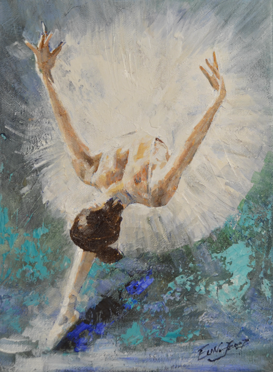 EOPF] EUN - Original Painting - Expressionism Ballerina Figure Acrylic Painting