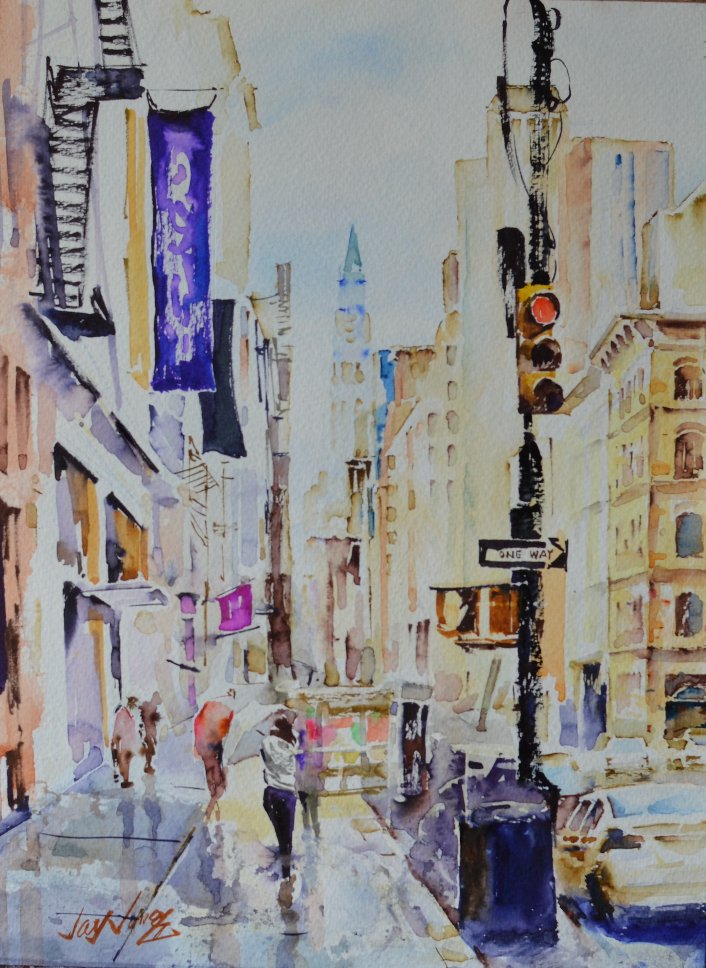 EOPC] JAY JACK JUNG (B. 1955) Original Artwork - Impressionism New York Cityscape Painting