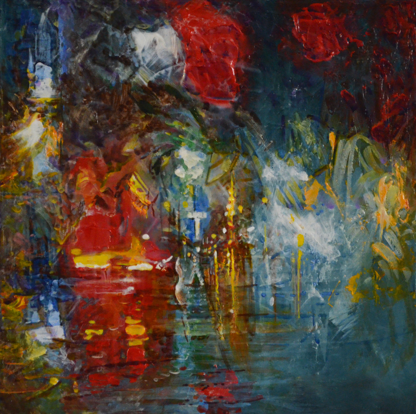 EOPC] JAY JACK JUNG (B. 1955) Original Artwork - Abstract Expressionism Cityscape Painting