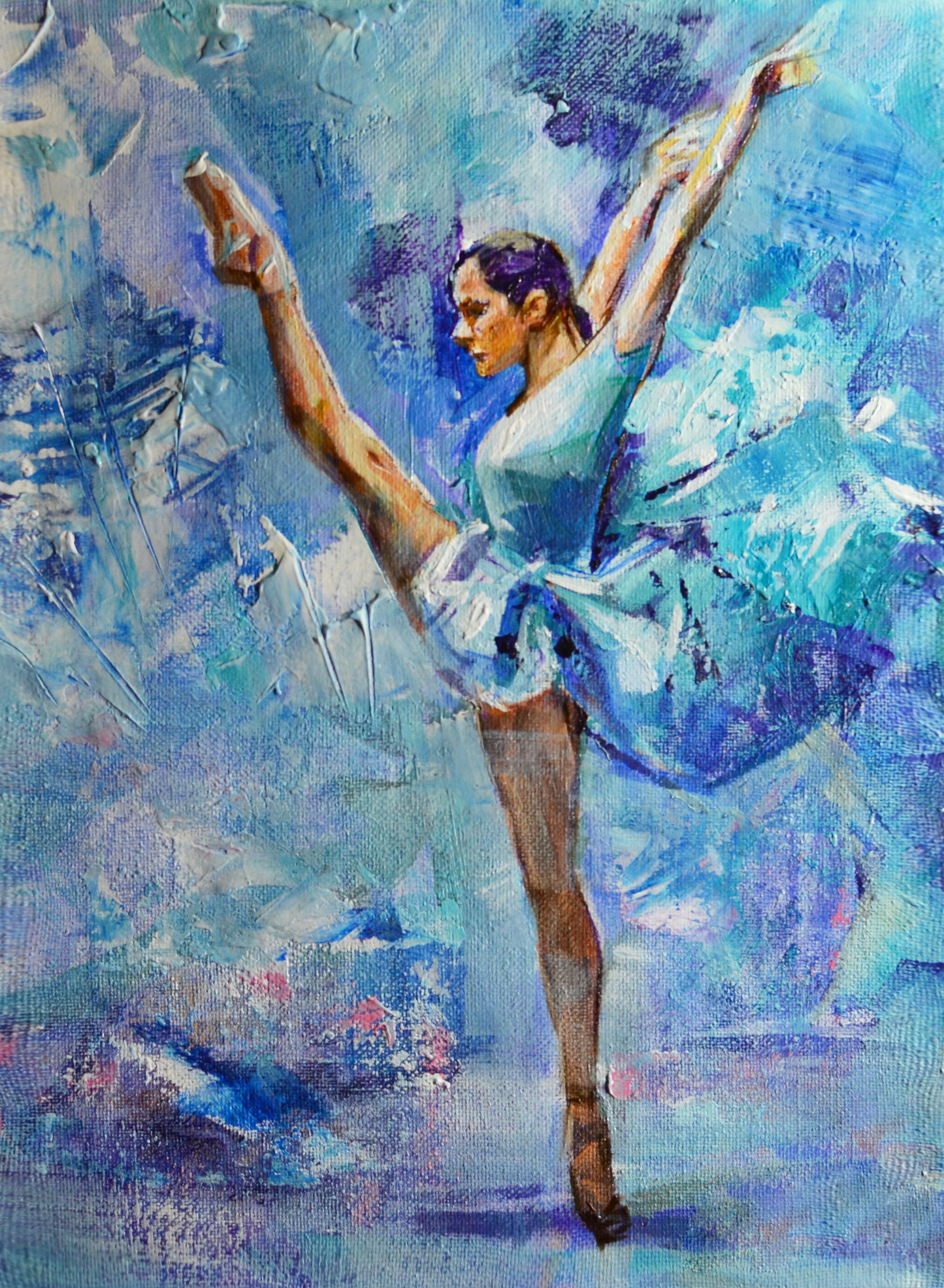 EOPF] EUN - Original Painting - Expressionism Ballerina Figure Acrylic Painting