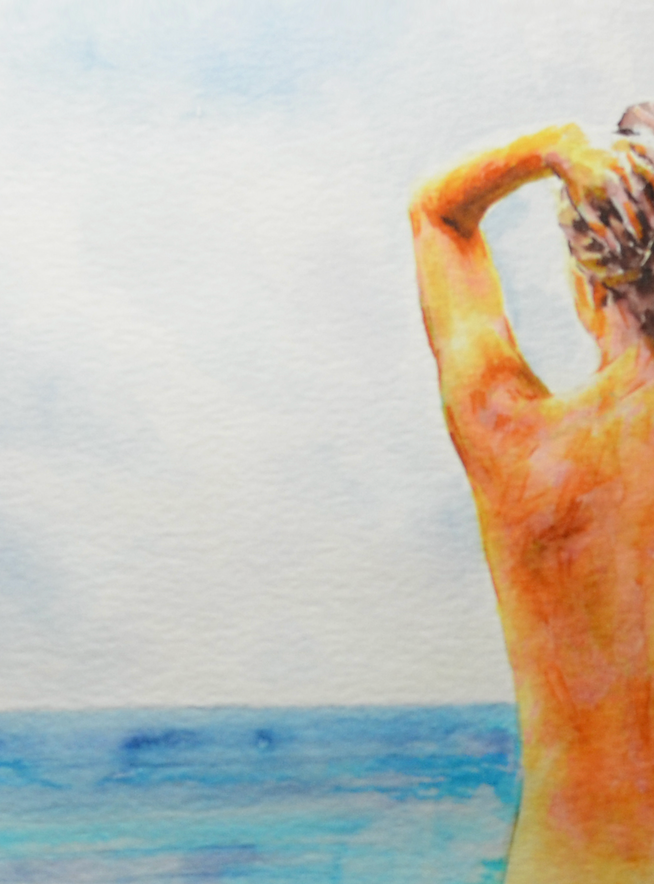 EOPN] JAE - Original Painting - Realism Nude Model Figure Watercolor Painting