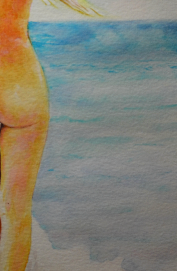 EOPN] JAE - Original Painting - Realism Nude Model Figure Watercolor Painting