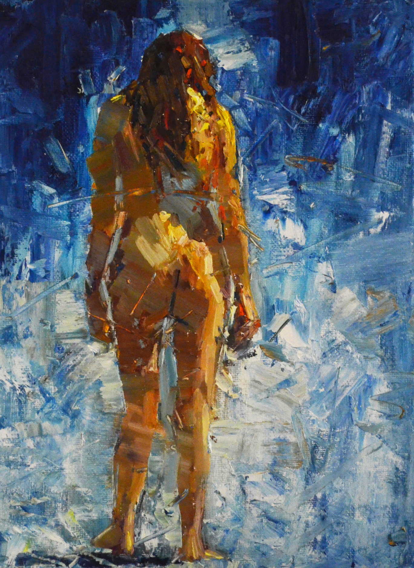 EOPN] JAE - Original Painting - Expressionism Nude Model Figure Acrylic Painting